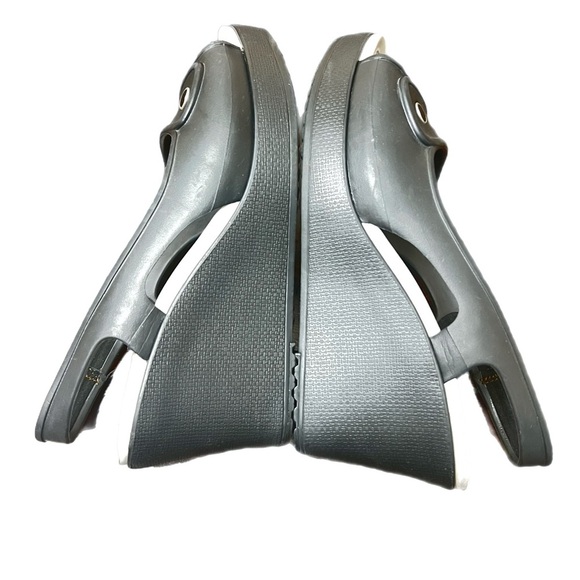 Crocs Havana Slim Wedge Sandals Womens Sz 10 Black Slingback Open Toe City Shoes - Picture 3 of 7